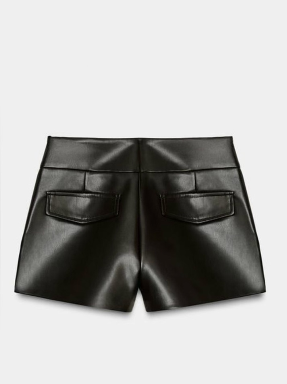 Zara brown  High-Waist Faux Leather Shorts